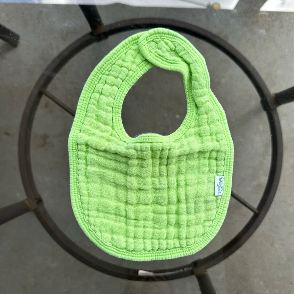 Green Sprouts Organic Cotton Muslin Bibs Set of 2 in Green/Pink Size 0-12 Months